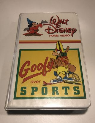 Disney Goofy Over Sports Rare Vintage Big Box White Clamshell Vhs 1981