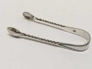 Victorian Solid Silver Sugar Tongs by Wakely & Wheeler London 1886 2