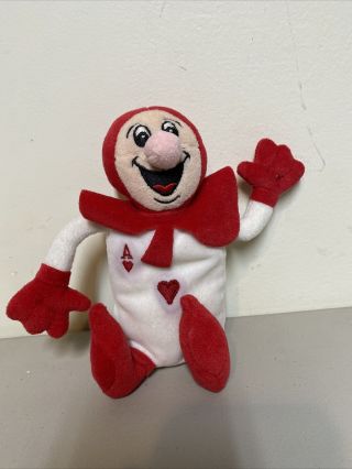 Rare 6” Ace Of Hearts Card Plush Toy With Tags From Alice In The Wonderland