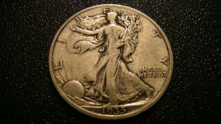 1935 P Antique Walking Liberty Half Dollar 90 Silver Coin 50 Cent Philadelphia