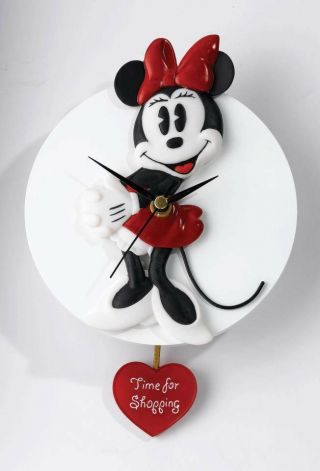 Extremely Rare Walt Disney Minnie Mouse Time For Shopping Wall Clock