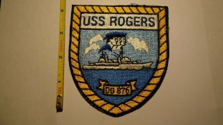 Extremely Rare Wwii Uss Rogers (dd - 876) Gearing Class Destroyer Patch