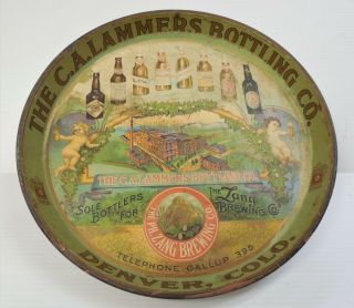 C.  A.  Lammers Bottling Co.  / Ph.  Zang Brewing Co.  Denver,  Co Tray.  Rare