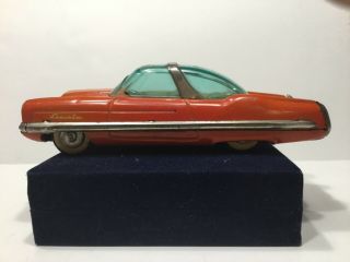YONEZAWA LINCOLN XL - 500 SUNDECK TIN FRICTION CAR,  VINTAGE 1950S,  GC,  VERY RARE 4