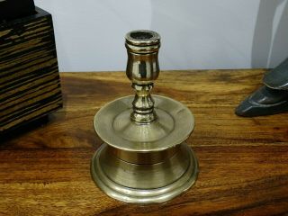 Rare 17th Century/ 18th Century Solid Brass Capstan Candlestick