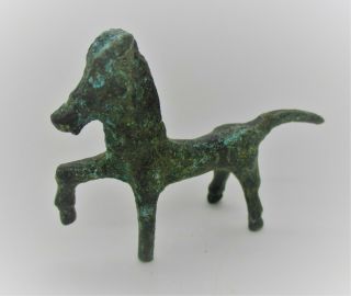 Circa 100bc - 100ad Ancient Celtic Bronze Leaping Horse Statuette Rare