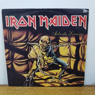 Iron Maiden Acto De Locura Rare Uruguay Lp Spanish Titles