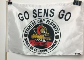 Vintage 1990’s Ottawa Senators 18x12 Corel Centre Stanley Cup Playoffs Flag Rare