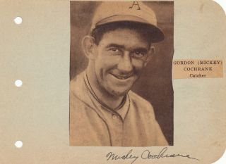 Mickey Cochrane Vintage Ca.  1932 Signed Autograph Album Page Rare Phil Athletics