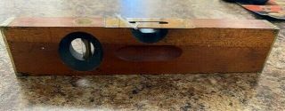 Vintage Stanley Rare No.  104 1/2 Cherry Wood Level Brass 12 " Long