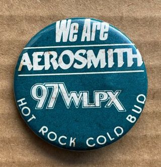 Rare Vintage 70s Aerosmith Promo Badge 97 Wlpx Fm Button Band Pin Milwaukee Wi