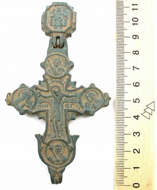 Ancient Rare Viking Byzantian Kievan Rus Large Bronze Cross 10 - 12th AD 3