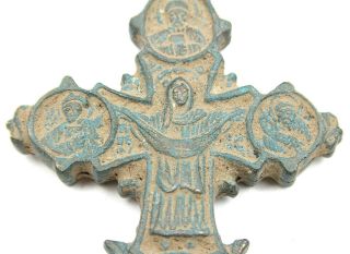 Ancient Rare Viking Byzantian Kievan Rus Large Bronze Cross 10 - 12th AD 6