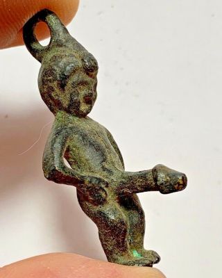 Ancient Roman Era Empire Bronze Phallic Pendant Fertility Symbol100 - 400ad 45m