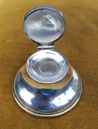 Stunning Solid Silver Capstan Inkwell “Birmingham 1924” By Marson & Jones N/R 3