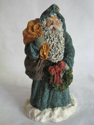 June Mckenna Santa Figurine 1989 Rare Wreath Signed