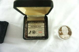 Patrick Roy Silver Coin Medallion Highland NHL 1 oz.  999 Rare w patrik 2