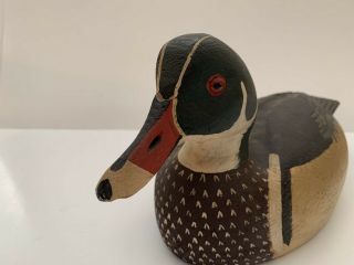 Rare Vintage Ralph Malpage Drake Wood Duck Decoy From 1980