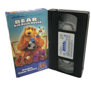 Bear In The Big Blue House - Practice Makes Perfect Vhs Video Tape Rare Htf