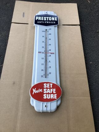 Vintage Prestone Antifreeze Thermometer Porcelain Rare