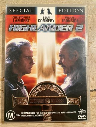 Highlander 2: The Quickening - Renegade Edition (2 Disc Dvd) Region 4 Rare Oop