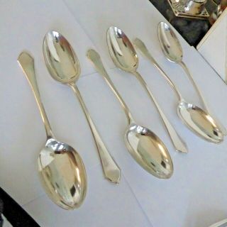 Vintage Silver Plate 6 Dessert Spoons Pembury Patt Mappin & Webb - Gleaming