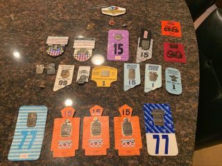 Indy 500 Indianapolis Pit Passes Badges Pins - Rare Vip Badges - Rolla Vollstedt