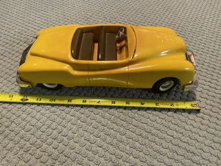 Rare Antique 1950s Steer - O - Matic Yellow Toy Car Chicago Illinois