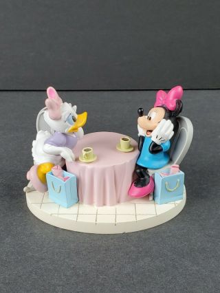 Disney Minnie Mouse Daisy Duck Grolier Figurine Girl Talk 3 " X 4 " Porcelain Rare