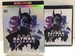 Dc Batman Returns 4k Ultra Hd Blu Ray 2 Disc Set,  Rare Oop Slipcover.  No Digitl