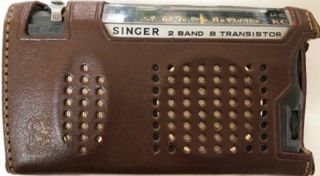 Rare Singer Transistor Radio Circa 1950’s - With Brown Leather Case