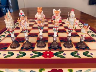 Jim Shore Heartwood Creek Chess Checkers & Backgammon Set.  & Very Rare