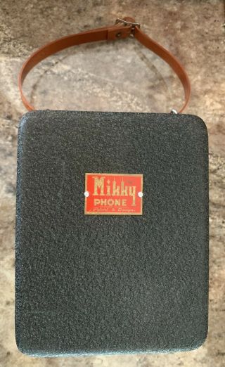 Mikky Phone Portable Phonograph Gramophone 1945 - 1952 Complete And Rare