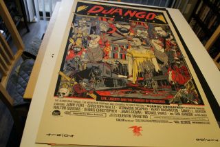 Tyler Stout Django Unchained Poster Print Mondo Signed Rare Cinema Tarantino