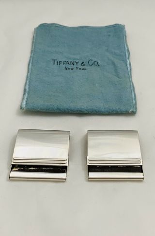 Rare Antique Pair Tiffany & Co.  Sterling Silver Matchbook Holder With Flip Tops