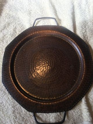 Rare Old Roycroft Arts & Craft Copper Plate With Handles Just Out Of Attic