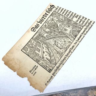 Rare Ca.  1500 Woodcut Print Munsters Cosmographia German Wood Block Incunabula H