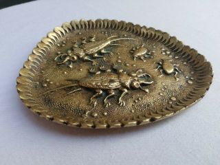 Ancien Vide Poche Bronze Insect Antique French Tray Empty Pocket