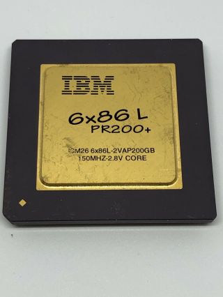 Ibm Cyrix 6x86 L Pr200,  Cpu - Gold Top Ibm26x86l - 150mhz - 2.  8v Core Vintage Rare