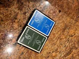Rare Uspc Vtg Silver Slipper Blue & Green Casino Playing Cards Set.  Uncancelled