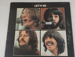 The Beatles Let It Be Rare 1970 First Pressing Vinyl Album W Red Apple Labels