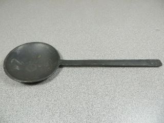 Antique Pewter Spoon With Makers Mark - 6 7/8 " L - Cherub Mark