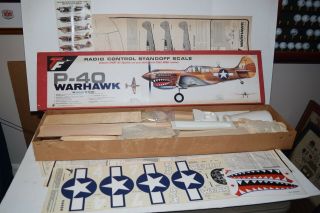 Rare Vintage Top Flite Rc P - 40 Warhawk Model Airplane Kit Rc - 17 - Mib