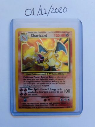 Vintage Charizard Holo Rare 4/102 Base Set 1999 Pokemon Card Wotc (played)
