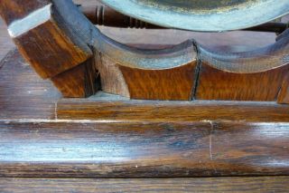 Antique Brass & Oak Dinner Gong in the shape of a Horse Shoe 3