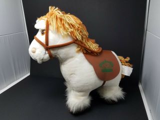 Vintage 1984 Cabbage Patch Kids Plush Show Pony White With Spots Saddle Horse