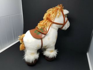 Vintage 1984 Cabbage Patch Kids Plush Show Pony White With Spots Saddle Horse 2