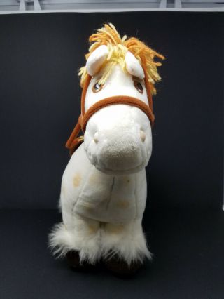 Vintage 1984 Cabbage Patch Kids Plush Show Pony White With Spots Saddle Horse 3