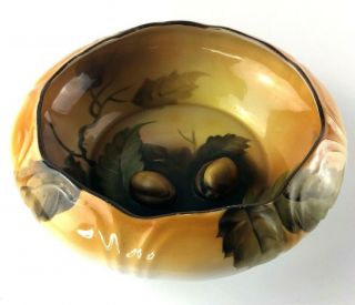 Antique Nippon Noritake Nut Bowl Hand Painted 3d Raised Nuts 7.  5 " Wide 2.  5 " Tall