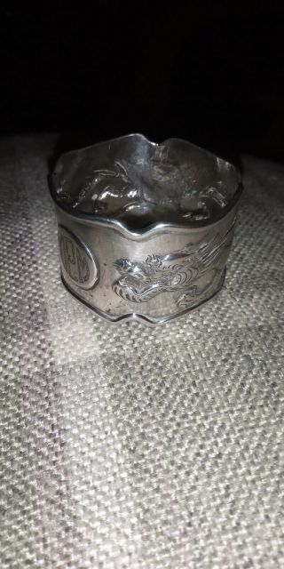 Antique Chinese Export Silver Napkin Ring